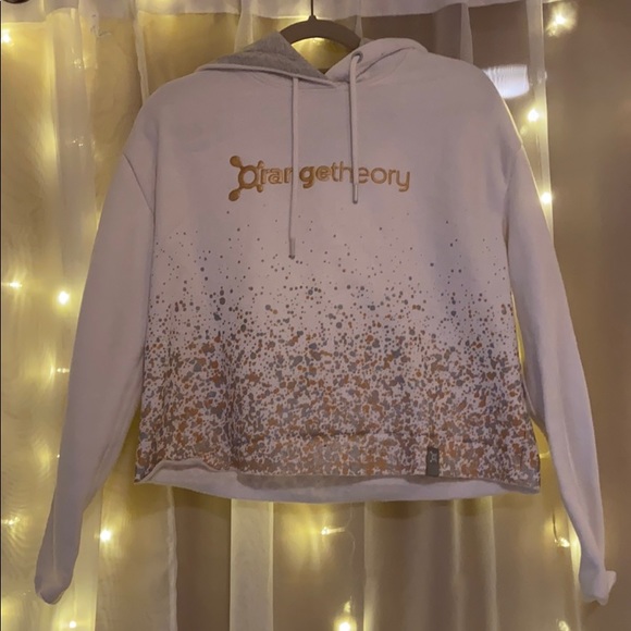 Orangetheory Tops - Orangetheory Cropped Metallic Splatter Sweatshirt